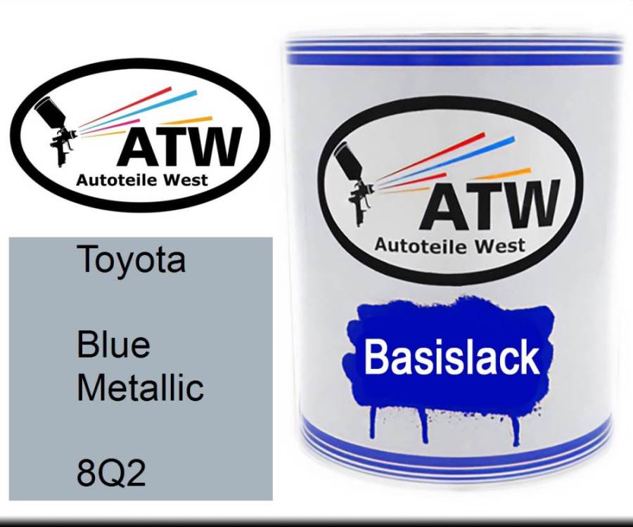 Toyota, Blue Metallic, 8Q2: 1L Lackdose, von ATW Autoteile West.